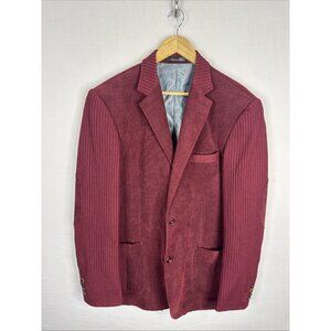 Inserch Limited Edition Corduroy Blazer Burgundy Men’s 46L Style Italy
